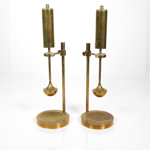 418 - Vintage Brass Gyro Oil Lamps By Ilse D'Ammonsen Nautical Gimbal MCM Denmark x 3