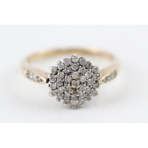 119 - 9ct gold vintage parve set diamond dress ring, total diamond weight: 0.50ct (approximately) (2.8g) S... 