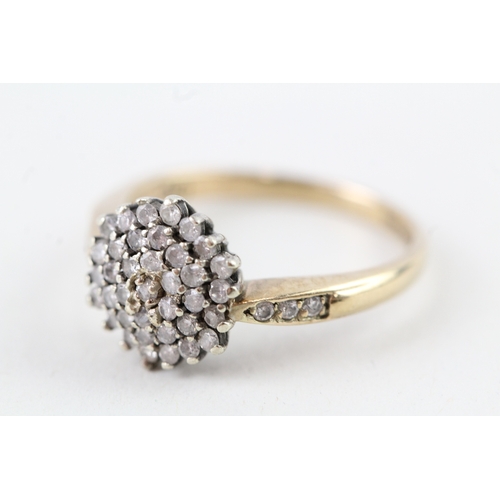 119 - 9ct gold vintage parve set diamond dress ring, total diamond weight: 0.50ct (approximately) (2.8g) S... 