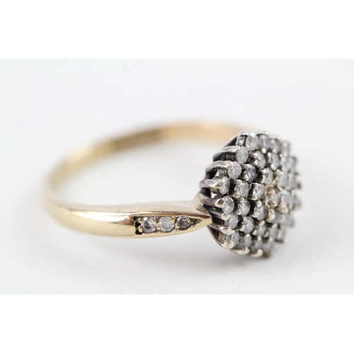 119 - 9ct gold vintage parve set diamond dress ring, total diamond weight: 0.50ct (approximately) (2.8g) S... 