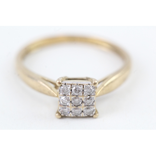 127 - 9ct gold diamond dress ring, total diamond weight: 0.20ct (approximately) (1.7g) Size  M 1/2