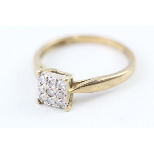 127 - 9ct gold diamond dress ring, total diamond weight: 0.20ct (approximately) (1.7g) Size  M 1/2