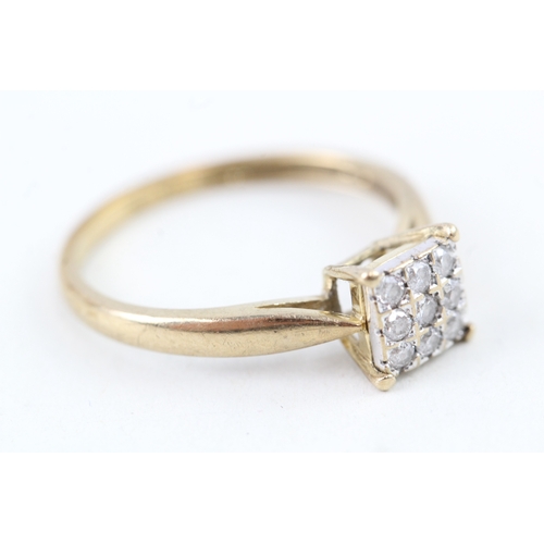 127 - 9ct gold diamond dress ring, total diamond weight: 0.20ct (approximately) (1.7g) Size  M 1/2