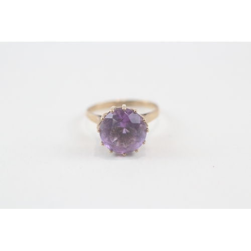 136 - 9ct gold amethyst dress ring (2.5g) Size  K