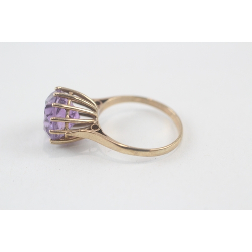 136 - 9ct gold amethyst dress ring (2.5g) Size  K