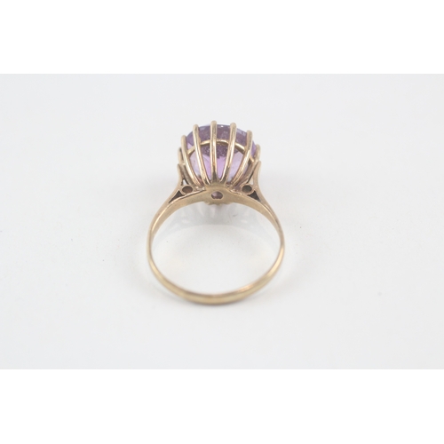 136 - 9ct gold amethyst dress ring (2.5g) Size  K