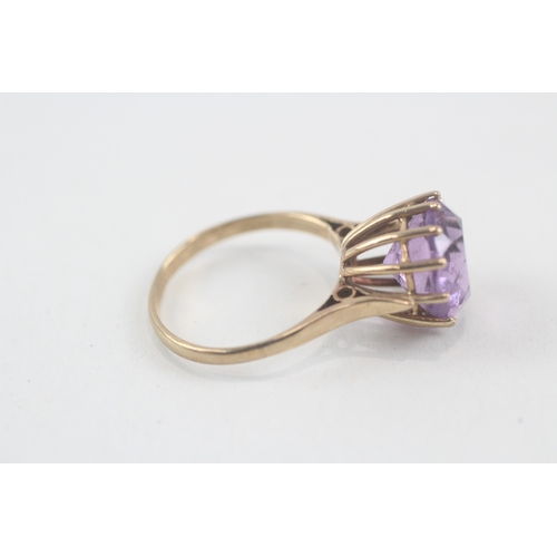 136 - 9ct gold amethyst dress ring (2.5g) Size  K