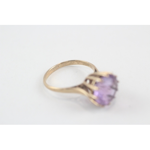 136 - 9ct gold amethyst dress ring (2.5g) Size  K