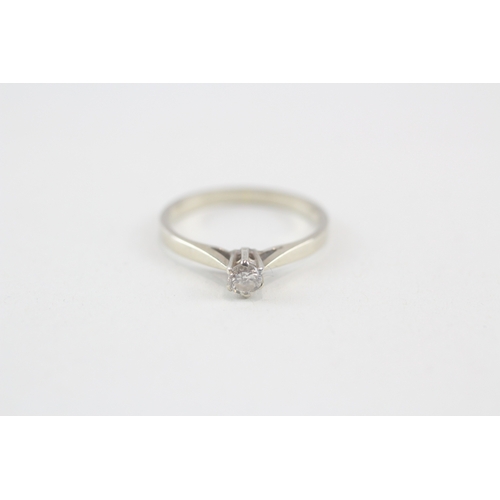 152 - 18ct gold diamond solitaire ring (1.7g) Size  K 1/2