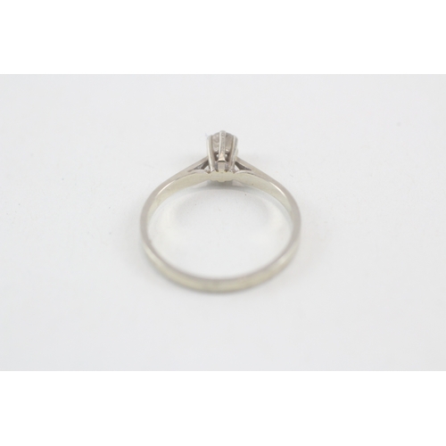 152 - 18ct gold diamond solitaire ring (1.7g) Size  K 1/2