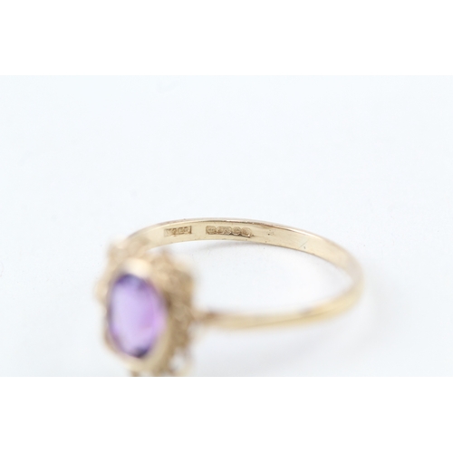 160 - 9ct gold amethyst dress ring (1.7g) Size  N