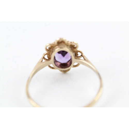 160 - 9ct gold amethyst dress ring (1.7g) Size  N