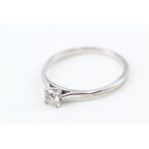 176 - 18ct gold diamond solitaire ring (1.8g) Size  M 1/2