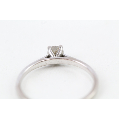 176 - 18ct gold diamond solitaire ring (1.8g) Size  M 1/2