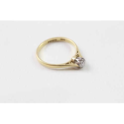 242 - 18ct gold diamond solitaire dress ring (2.3g) Size  N 1/2