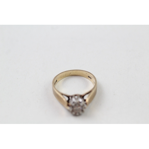 26 - 9ct gold vintage diamond solitaire dress ring (2.5g) Size  J