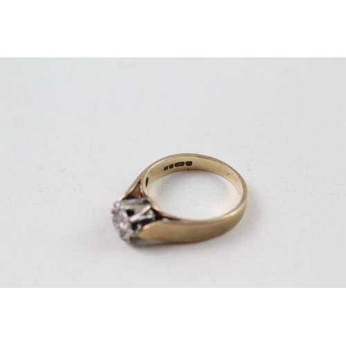 26 - 9ct gold vintage diamond solitaire dress ring (2.5g) Size  J