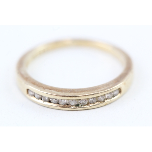 35 - 9ct gold diamond half eternity ring, channel set (2g) Size  M