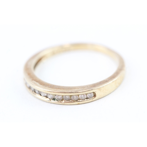 35 - 9ct gold diamond half eternity ring, channel set (2g) Size  M