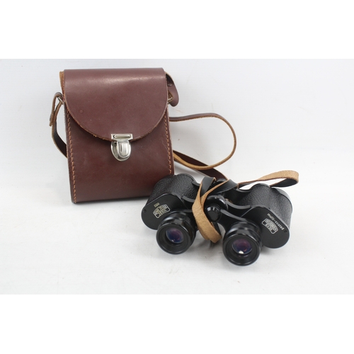 396 - Carl Zeiss Jena Deltrintem Multi-Coated 8x30 Binoculars Working w/ Original Case