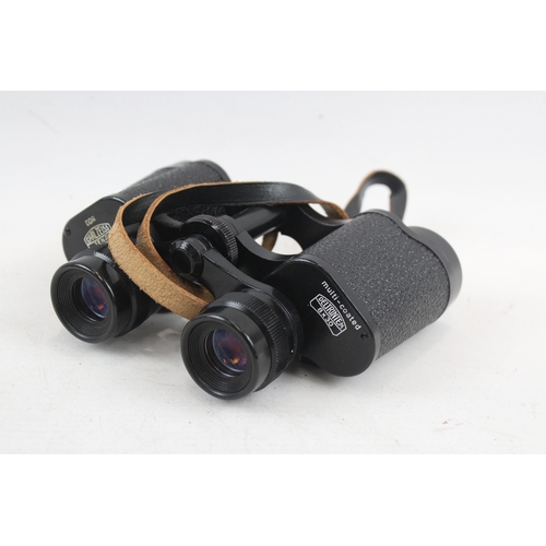 396 - Carl Zeiss Jena Deltrintem Multi-Coated 8x30 Binoculars Working w/ Original Case