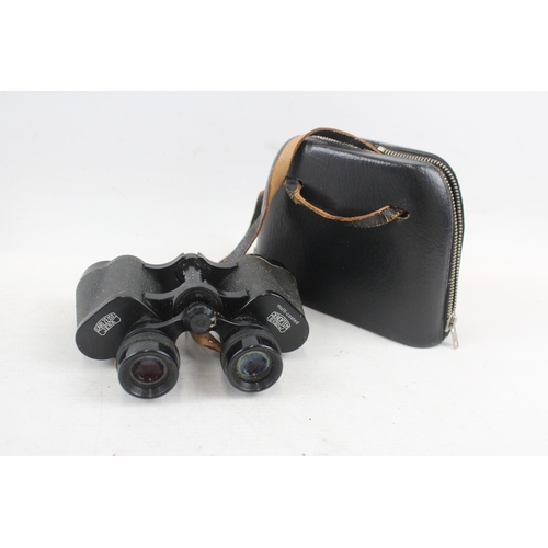 406 - Carl Zeiss Jena Jenoptem Multi-Coated 8x30w Binoculars Working w/ Case