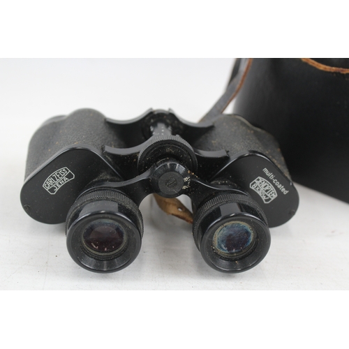 406 - Carl Zeiss Jena Jenoptem Multi-Coated 8x30w Binoculars Working w/ Case