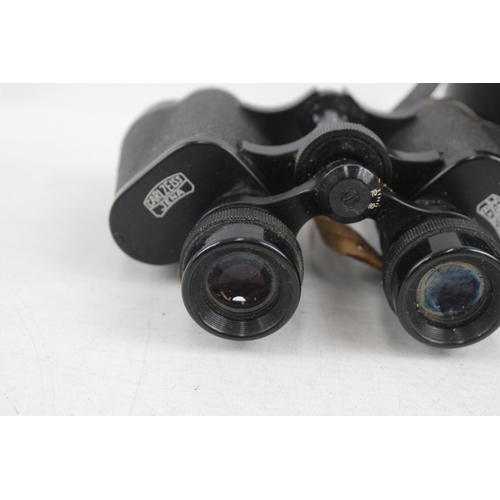 406 - Carl Zeiss Jena Jenoptem Multi-Coated 8x30w Binoculars Working w/ Case