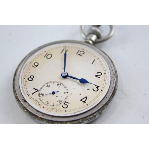 408 - Vintage Air Ministry Military Issued Pocket Watch Hand-Wind WATCH RUNS