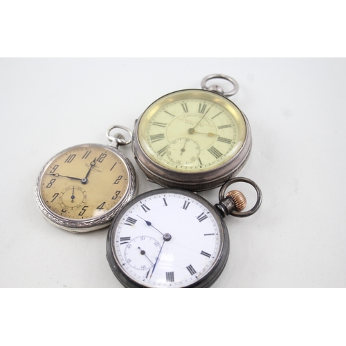 409 - Vintage Mixed Purity Silver Pocket Watches Hand/Key-Wind UNTESTED