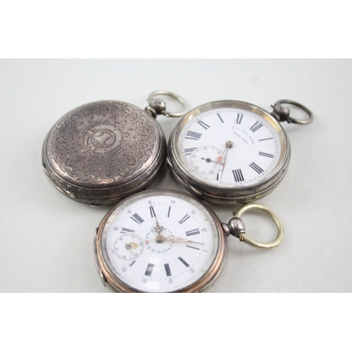 411 - Vintage Mixed Purity Silver Pocket Watches Key-Wind UNTESTED