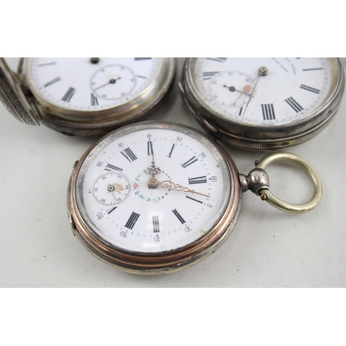 411 - Vintage Mixed Purity Silver Pocket Watches Key-Wind UNTESTED