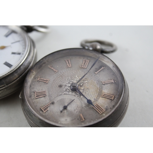 413 - Vintage Mixed Purity Silver Pocket Watches Key-Wind UNTESTED