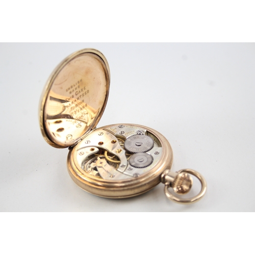 417 - Vintage Winegartens Rolled Gold Open Face Pocket Watch Hand-Wind WATCH RUNS