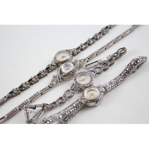 418 - Women's Vintage Silver Watches Hand-Wind Inc. Accurist WATCH RUNS x 4