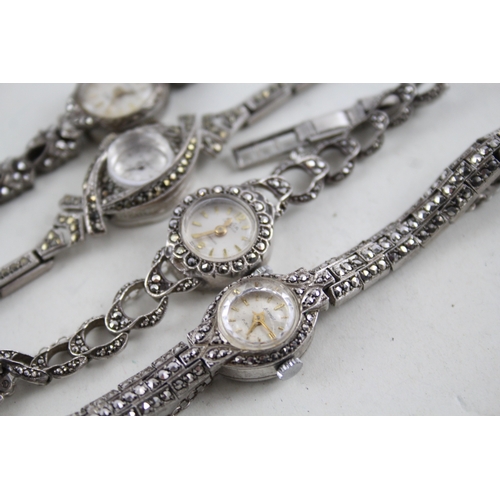 418 - Women's Vintage Silver Watches Hand-Wind Inc. Accurist WATCH RUNS x 4