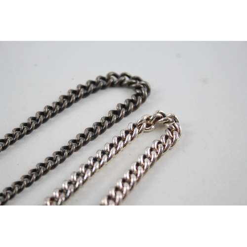 427 - Vintage 925 Silver Pocket Watch Chains T-Bar