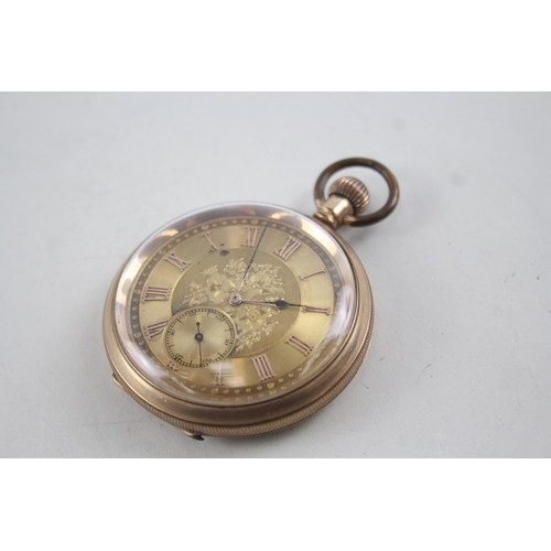 429 - Vintage Waltham Open Face Rolled Gold Pocket Watch Hand-Wind WATCH RUNS