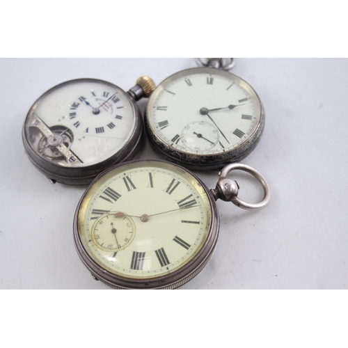 431 - Vintage Mixed Purity Silver Pocket Watches Hand/Key-Wind UNTESTED