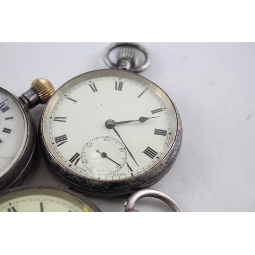 431 - Vintage Mixed Purity Silver Pocket Watches Hand/Key-Wind UNTESTED