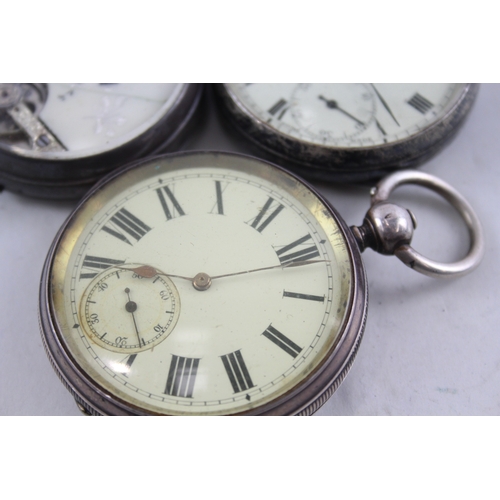 431 - Vintage Mixed Purity Silver Pocket Watches Hand/Key-Wind UNTESTED