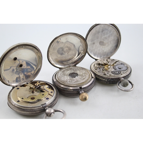 431 - Vintage Mixed Purity Silver Pocket Watches Hand/Key-Wind UNTESTED