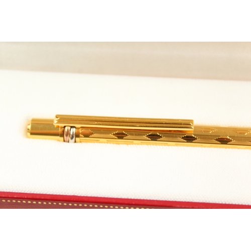 440 - Must De Cartier Gold Plated Ballpoint Pen / Biro WRITING In Original Box B96012