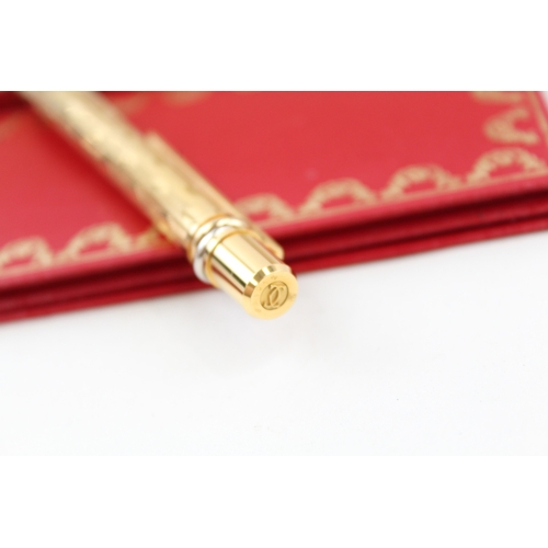 440 - Must De Cartier Gold Plated Ballpoint Pen / Biro WRITING In Original Box B96012