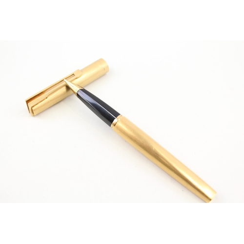 444 - Vintage Waterman Super 6 Gold Plated Fountain Pen w/ 18ct Gold Nib WRITING