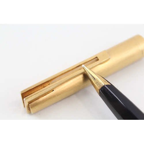 444 - Vintage Waterman Super 6 Gold Plated Fountain Pen w/ 18ct Gold Nib WRITING