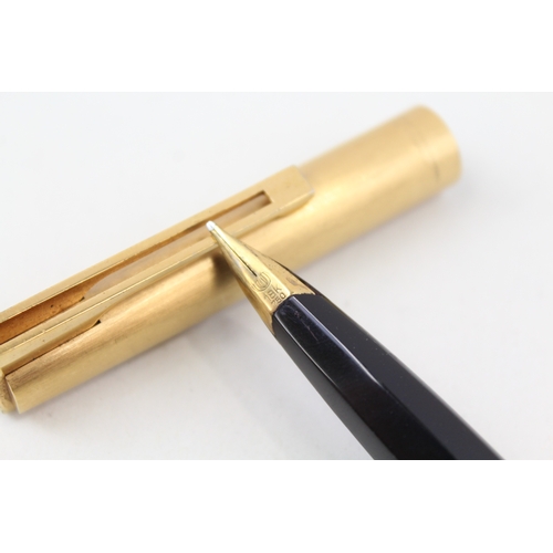 444 - Vintage Waterman Super 6 Gold Plated Fountain Pen w/ 18ct Gold Nib WRITING