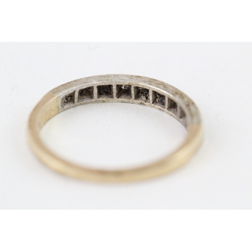 74 - 9ct gold vintage diamond half eternity ring (1.9g) Size  N 1/2