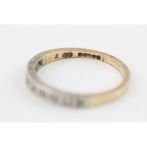 74 - 9ct gold vintage diamond half eternity ring (1.9g) Size  N 1/2