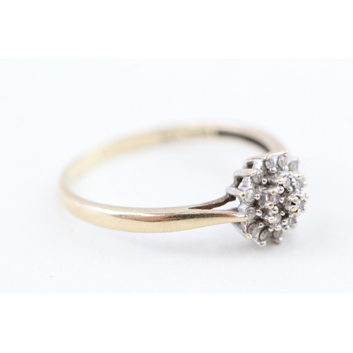 79 - 9ct gold vintage parve set diamond dress ring (1.6g) Size  P